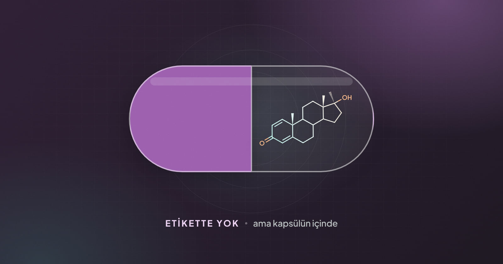 İçinde steroid molekülü görünen kapsül çizimi